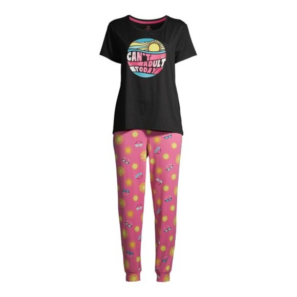 Secret Treasures Short Sleeve T-shirt and Joggers Pajama PJ Set Size Small NWT - Picture 4 of 6